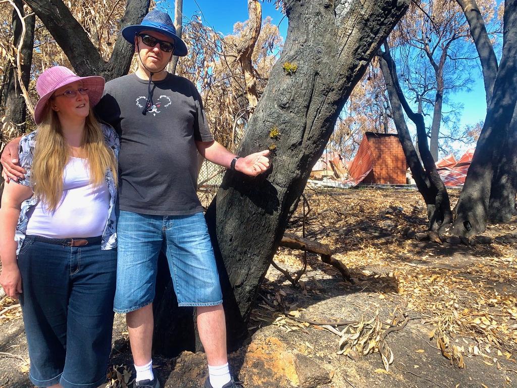 Rai and James Rolevink after Black Summer bushfires destroyed their Lobethal home. Picture: Supplied