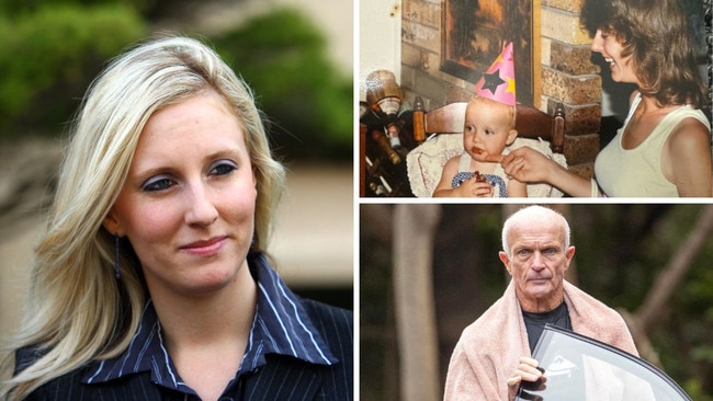 Chrystal Winfield, left, wanted police to investigate her mother's disappearance; top right, with Bronwyn on her first birthday; Chrystal asked police not to tell her father, Jon, bottom right, about her statement.