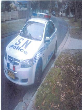  Marc Osborn's patrol car parked outside one of his lover's homes while he was on shift. Picture: Supplied 