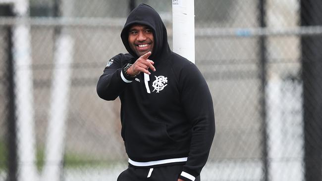 Wycliff Palu watches on at Barbarians training. Picture: Phil Hillyard