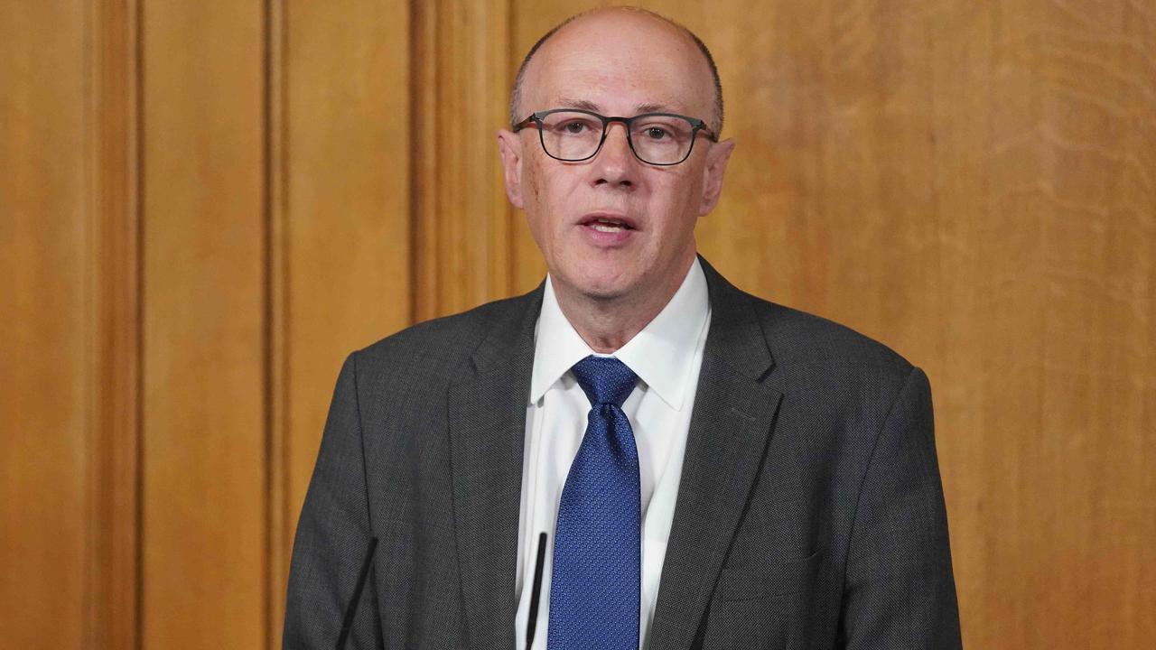 NHS England Medical Director Professor Stephen Powis updates the nation on the COVID-19 pandemic on Sunday. Picture: Pippa Fowles/10 Downing Street/AFP