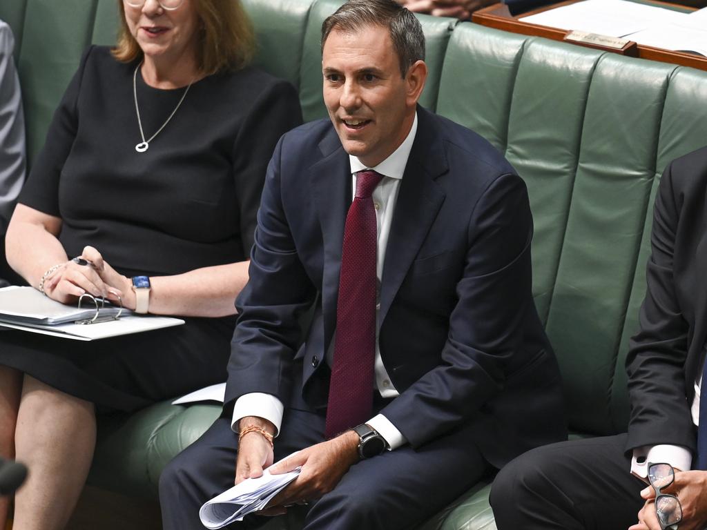 It’s not hard to imagine good-natured Federal Treasurer Jim Chalmers knew a thing or two about disrupting the class when he was at school. Question Time at Parliament House in Canberra drew a cheeky grin from the government’s money man on February 6. Picture: NCA NewsWire/Martin Ollman