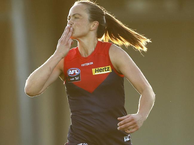 Expect more kisses for the crowd with Daisy settling in for a second year as a forward. Picture: AFL Photos/Getty Images