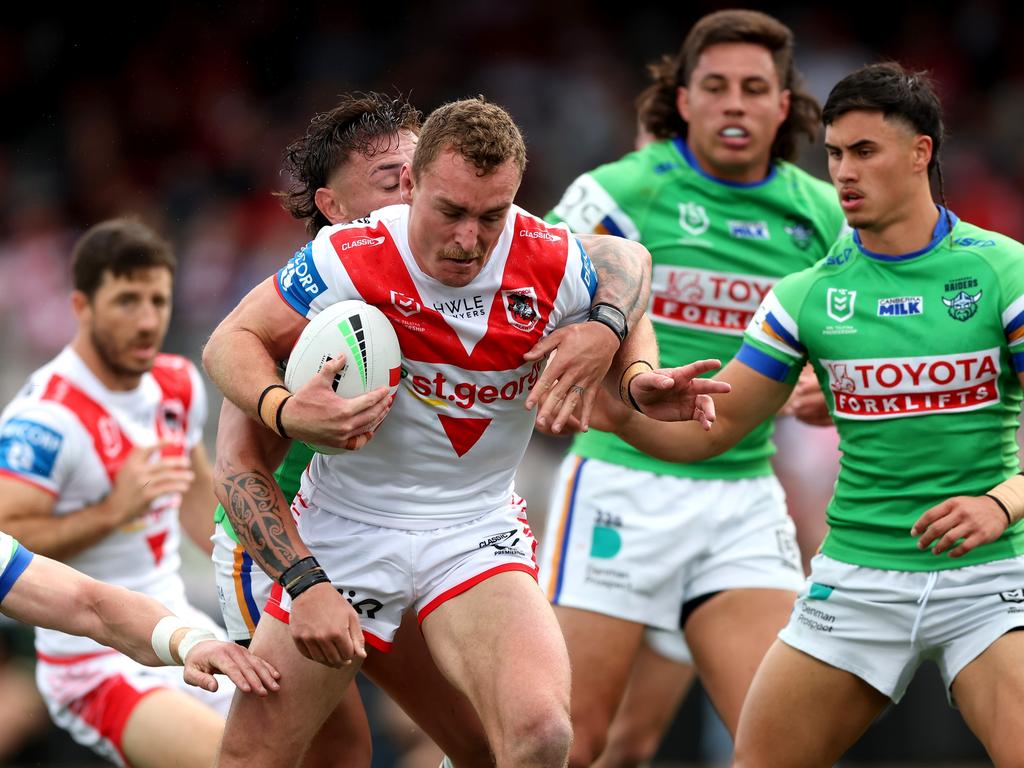 Jacob Liddle was outstanding for the Dragons, heavily involved in their first half onslaught. Picture: Getty Images