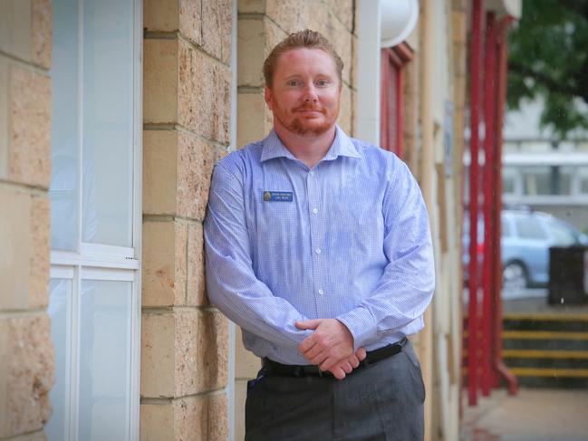 File photo: Former Senior Constable Luke Weiks was stabbed in the neck while on duty in Townville in 2013. His road to recovery has been harrowing, with him fighting to get back onto duty since it happened. Photo: Jamie Hanson.