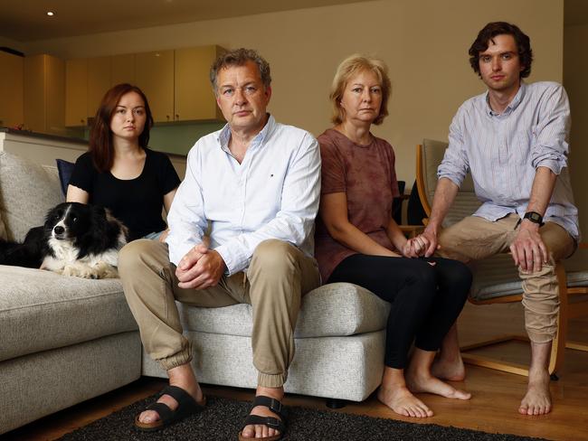 Maddy Turton, Chris Turton, Jo Kellman and Will Turton at Narrabeen, where Dan was living shortly before he died. Picture: Sam Ruttyn