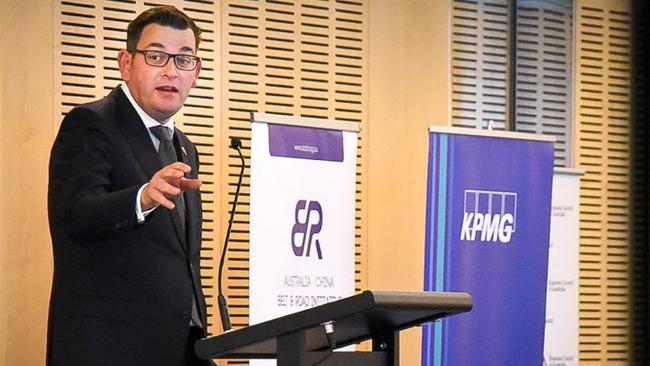 Premier Daniel Andrews attends a KPMG launch event for the Australia China Belt and Road initiative.