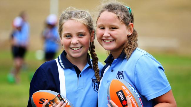 Ameliah Golden and Jamma Goodberg signed up in South Penrith at the launch of the Active Kids Rebate.