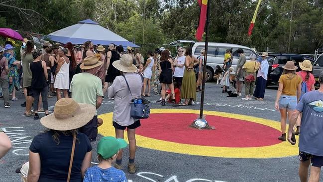 Protestors in March 2024 at the Wallum development at Brunswick Heads. Picture: Sandra Lundberg