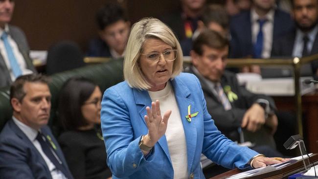 Minister for police and counter terrorism Yasmin Catley during Parliament question time this week. Picture: NCA NewsWire