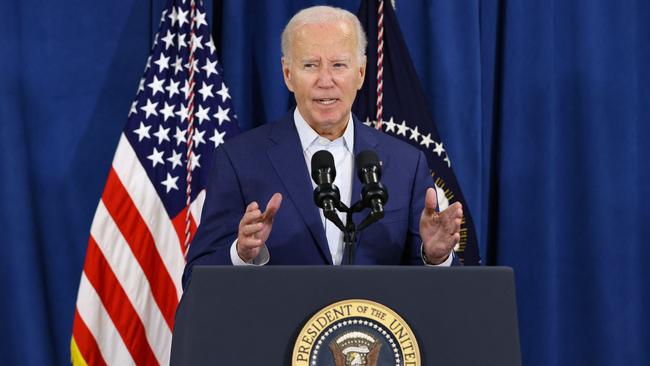 US President Joe Biden speaks after the assassination attempt on Donald Trump. Picture: AFP