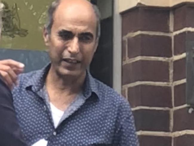 Taxi driver Akram Chaudry, 56, of Newport, outside Manly Local Court on Thursday, where he pleaded guilty to one count of negligent driving occasioning death in relation to the death of a 98-year-old woman who was a passenger in his cab when it crashed at Mosman in December, 2022. Picture: Manly Daily