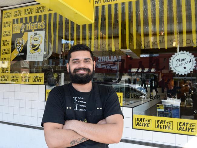 Shabji Kumar manager outside the The Fish Market in Richmond. Picture: Lawrence Pinder