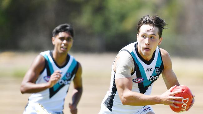 Tobin Cox playing for the Power reserves. Picture: David Mariuz