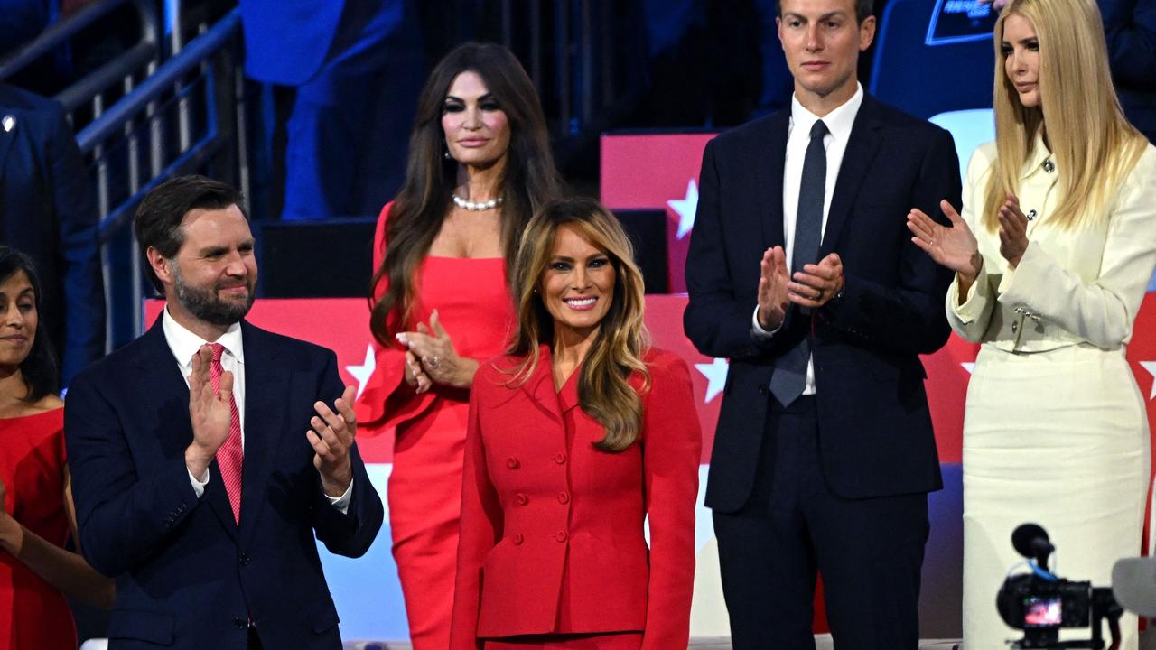 Former first lady Melania Trump arrives on the fourth day of the Republican National Convention. Picture: AFP