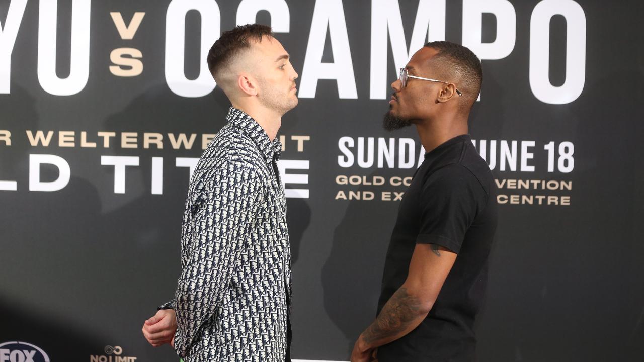 Tim Tszyu v Carlos Ocampo fight launch party, Nineteen at the Star, Broadbeach (L-R) are Sam Goodman Australia and Raeese Aleem USA. Picture by Richard Gosling