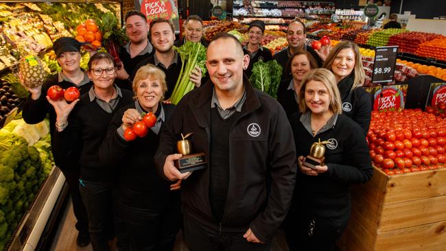 Dino Labbozzetta and staff at Morphett Vale's Adelaide Fresh Fruiterers named the best in the country, after taking out the National Retailer of the Year Award.