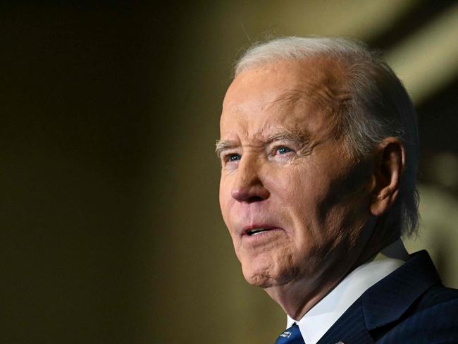 US President Joe Biden delivers remarks at a Tribal Nations Summit at the Department of the Interior in Washington, DC, on December 9, 2024. (Photo by Jim WATSON / AFP)