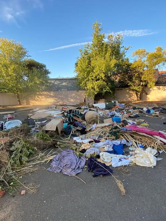 Rubbish at the Buckingham Arms site. Picture: Supplied