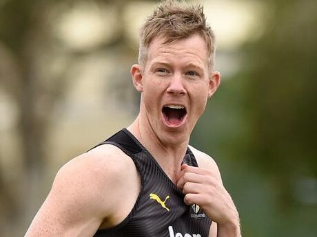 GOLD COAST, AUSTRALIA - JULY 23: Jack Riewoldt during a Richmond Tigers AFL captains run at Metricon Stadium on July 23, 2020 in Gold Coast, Australia. (Photo by Matt Roberts/Getty Images)