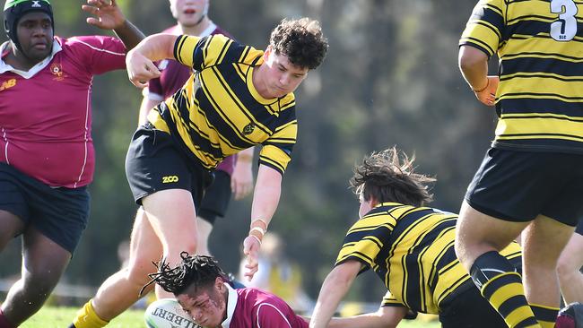 AIC Seconds XV rugby between St Laurence's College and St Peters Lutheran College. Saturday May 6, 2023. Picture, John Gass