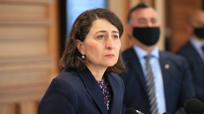 NSW Premier Gladys Berejiklian is seen during a coronavirus press conference. Picture: NCA NewsWire / Christian Gilles