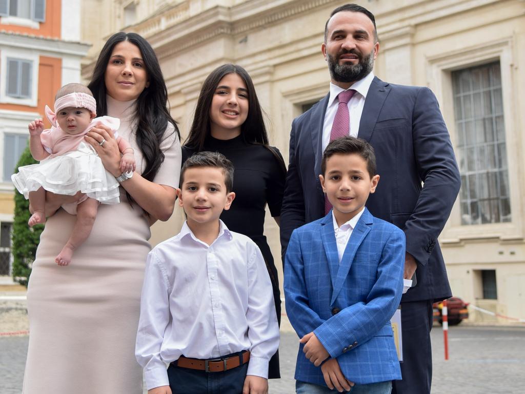 Danny Abdallah pictured with wife Leila Abdallah and their surviving four children. Picture: Victor Sokolowicz