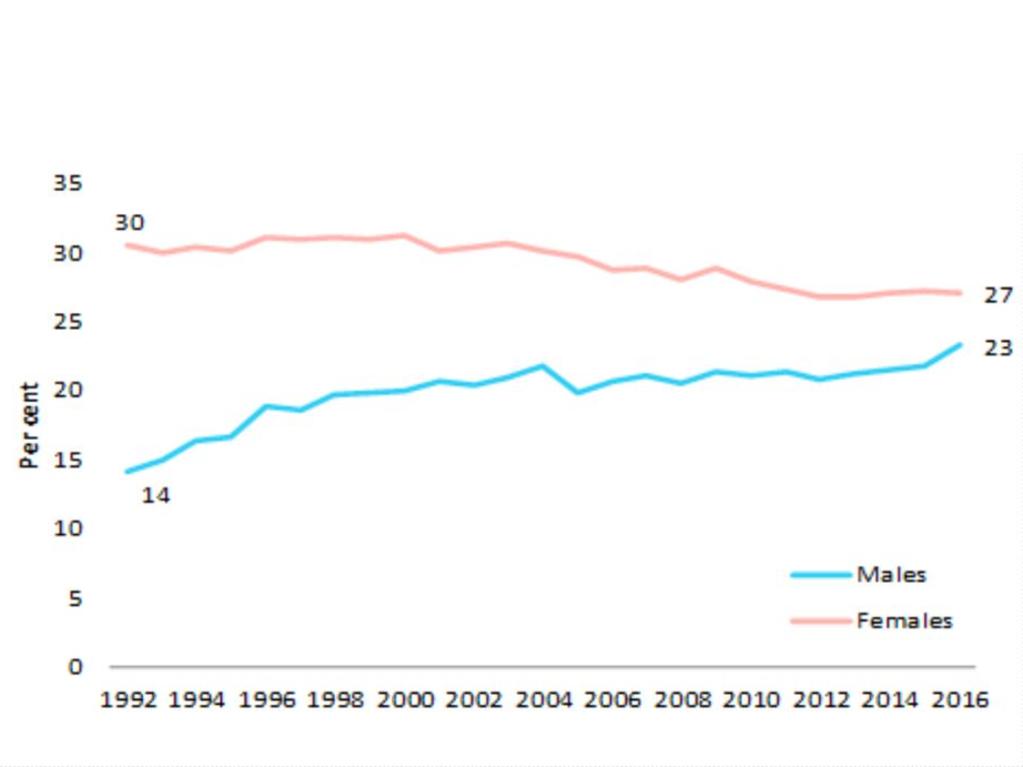 The number of men in casual roles has sharply risen. Picture: Supplied