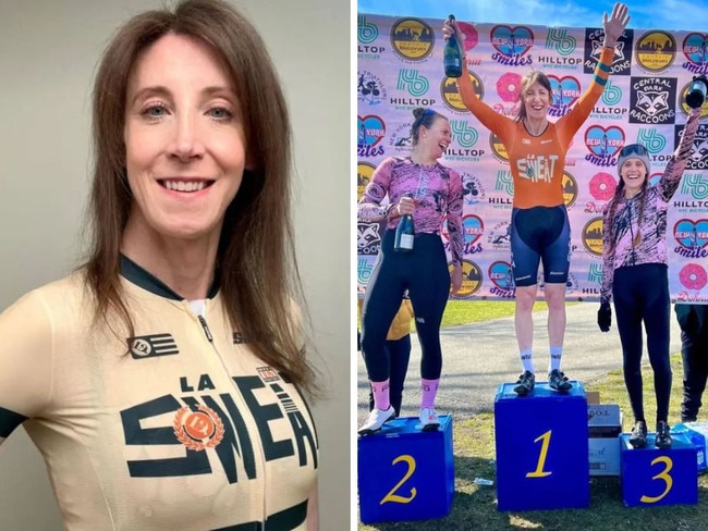 Tiffany Thomas on the podium Saturday after winning the Randall’s Island Crit. Instagram/Tiffany Thomas