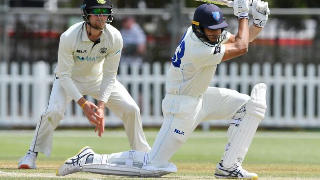 Jason Sangha drives for the Blues Sheffield Shield side. (Photo by Mark Brake/Getty Images)