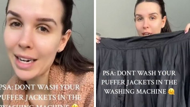 Tiegan release a public service announcement about her puffer jacket. Picture: TikTok/@tieganmareee