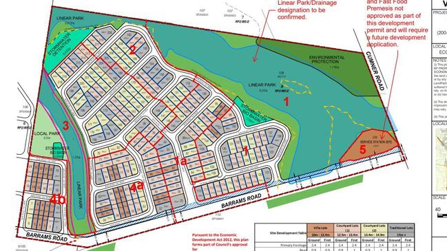 The development site plans at 254 Barrams Road, White Rock. Picture: LandPartners