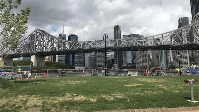 Howard Smith Wharves green space. Picture: Andrea Macleod