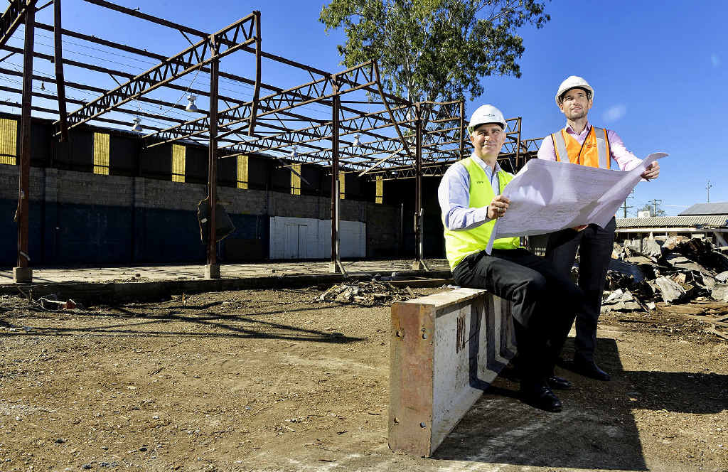 PLAN OF ACTION: Woollam managing director George Bogiatzis and branch manager Brant Wood. Picture: Claudia Baxter