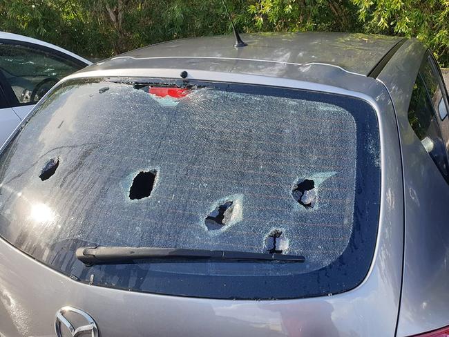 Badly damaged cars have been prioritised by insurers. Source: Twitter