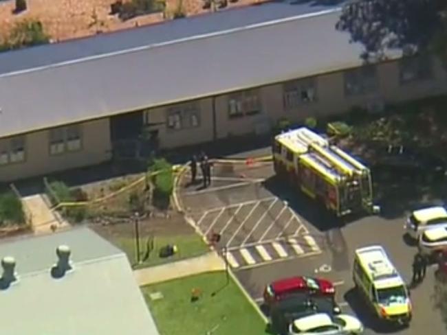 The car was described as having driven 'inside' the classroom. Picture: Channel 7