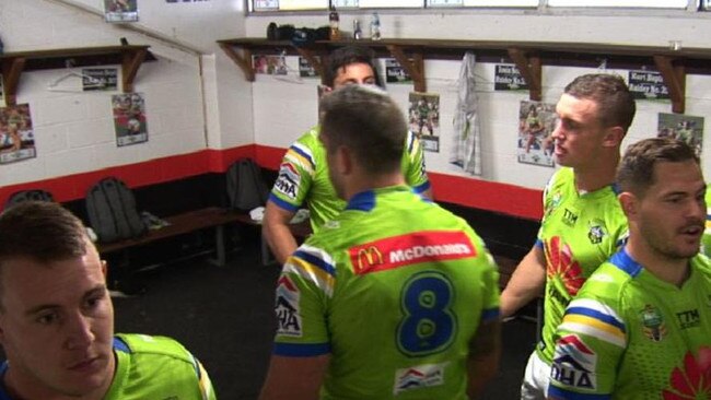 Ricky Stuart has had posters of Raiders legends plastered on the dressing room wall in recent years. Pic: Fox Sports