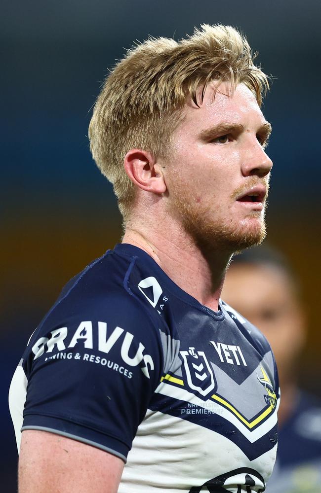 Dearden has scored five tries so far this season, including a round 11 double, and he missed his first minutes of 2024 late in the game when he copped his career-first sin bin. (Photo by Chris Hyde/Getty Images)