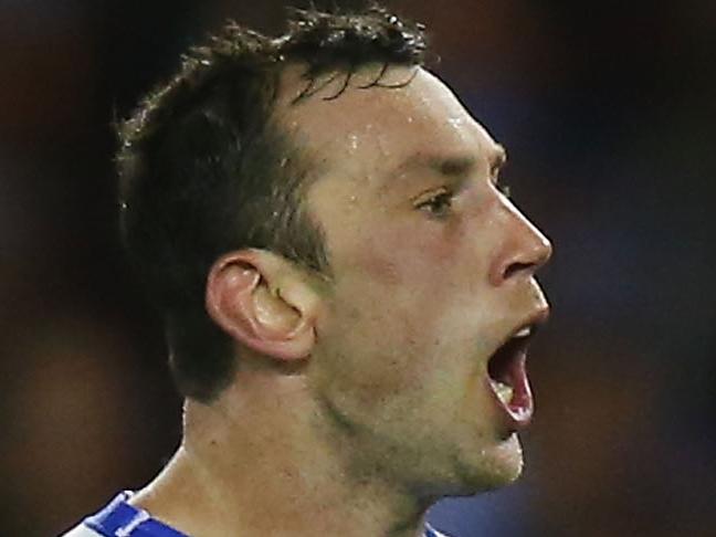 MELBOURNE, AUSTRALIA - MARCH 26: Todd Goldstein of the Kangaroos celebrates a goal during the round one AFL match between the North Melbourne Kangaroos and the Adelaide Crows at Etihad Stadium on March 26, 2016 in Melbourne, Australia. (Photo by Michael Dodge/Getty Images)