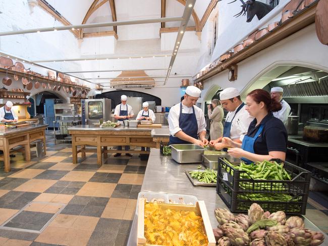 Seasonal vegetables like artichokes and freshly shelled peas are on the menu. Picture: AFP PHOTO / POOL / David Parker