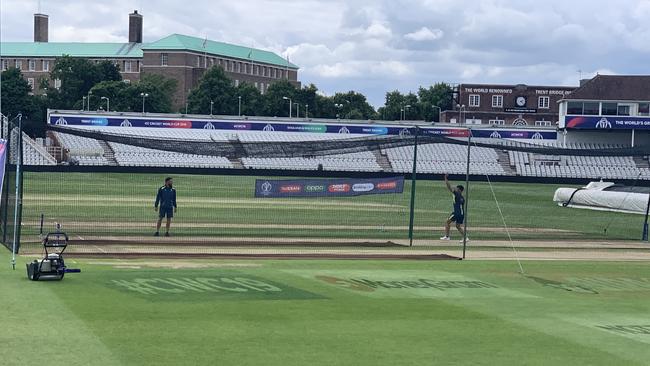 Marcus Stoinis is pictured training in Nottingham ahead of Australia's next World Cup. Picture: Sam Landsberger