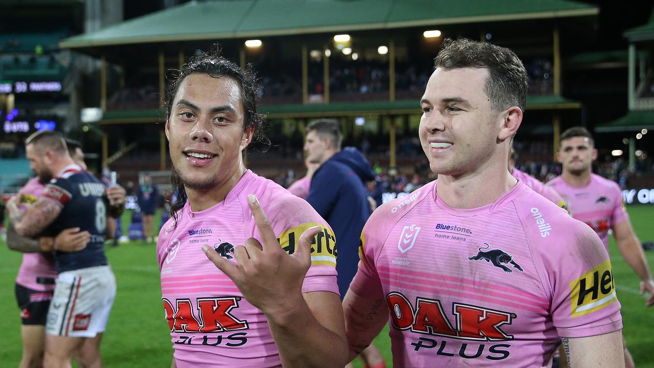 Penrith are in a fight to re-sign Jarome Luai and Dylan Edwards. Credit: NRL Images.