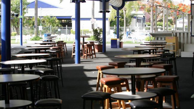 The Gold Coast Turf Club post equine influenza. Empty tables at the bar.