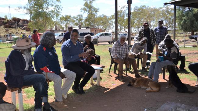 First Nations Voice to the SA Parliament Commissioner Dale Agius during community consultation in the APY lands.