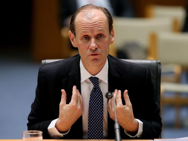 ANZ boss Shayne Elliott at a House of Representatives Standing Committee on Economics at Parliament House in Canberra. Picture: Kym Smith