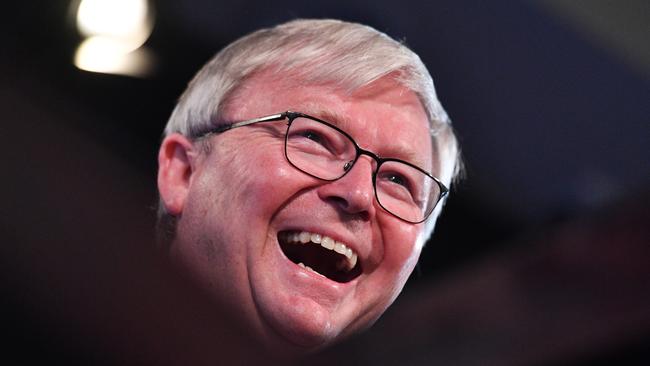 Former prime minister Kevin Rudd at the National Press Club in Canberra today. Picture: AAP