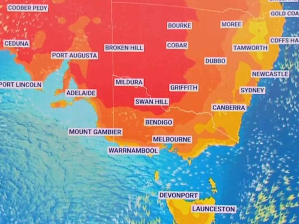 Melbourne, Sydney, Brisbane weather Every state and territory facing