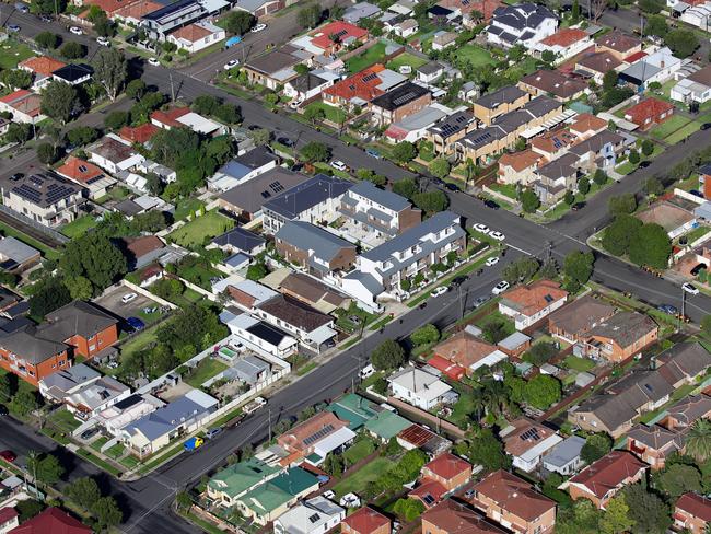 SYDNEY, AUSTRALIA - NewsWire Photos MARCH 24, 2021: An Aerial view of the Housing Market in the Western Sydney region from the Domestic Airport at Mascot to Marsden Park, in Sydney Australia. Picture: NCA NewsWire / Gaye Gerard