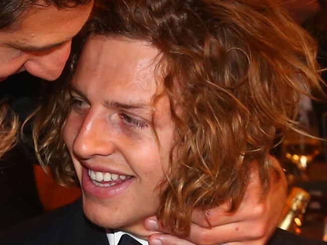 2015 Brownlow Medal at Crown Casino, Nat Fyfe wins the Brownlow. Melbourne. 28th September 2015. Picture: Colleen Petch.