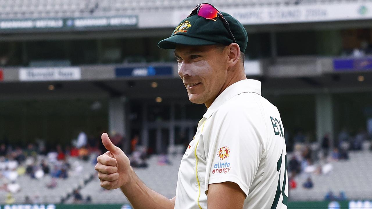 Scott Boland has the thumbs up. Photo by Daniel Pockett/Getty Images